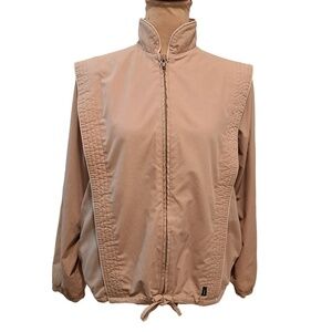 Clique 80's Style Zip Up Jacket Size 5/6 Tan